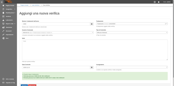 Nuova Verifica, con avviso di evento meteorico